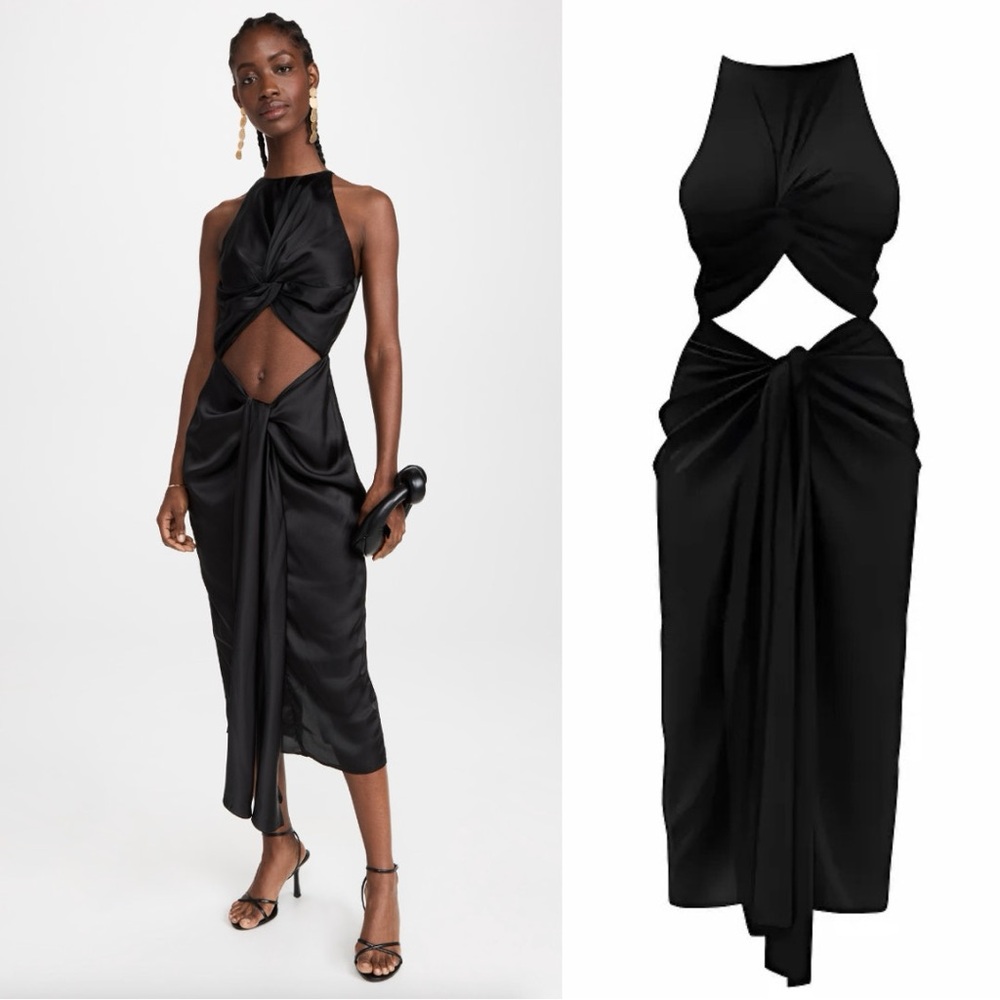NWT Andrea Iyamah Reni Dress - black - L